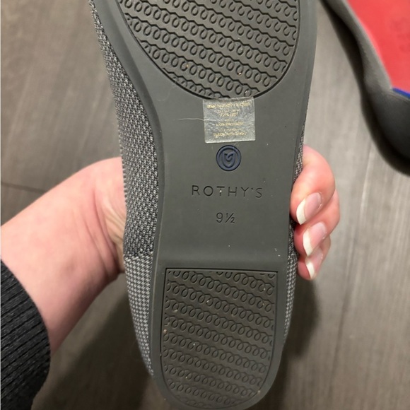 Rothy's The Flat Pebble Grey Knit Rounded Toe Ballet Flats | Size 9.5 - Picture 4 of 4